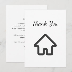 Carte De Remerciements Icône de maison de biens immobiliers acheteur