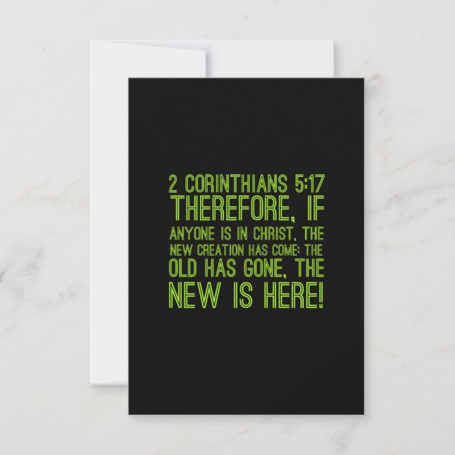 Carte De Remerciements If anyone is in Christ Bible Jesus Christian relig (Devant)