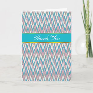 Carte De Remerciements iKat rose et bleu poussiéreux