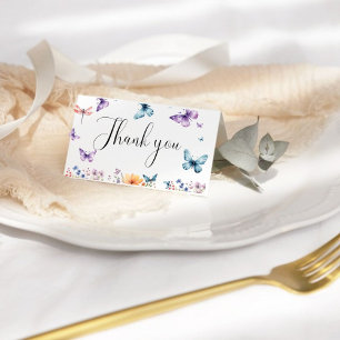 Carte De Remerciements Il donne à ses papillons fleur sauvage Fête des ma