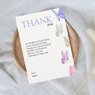 Carte De Remerciements Il donne à ses papillons une douche nuptiale