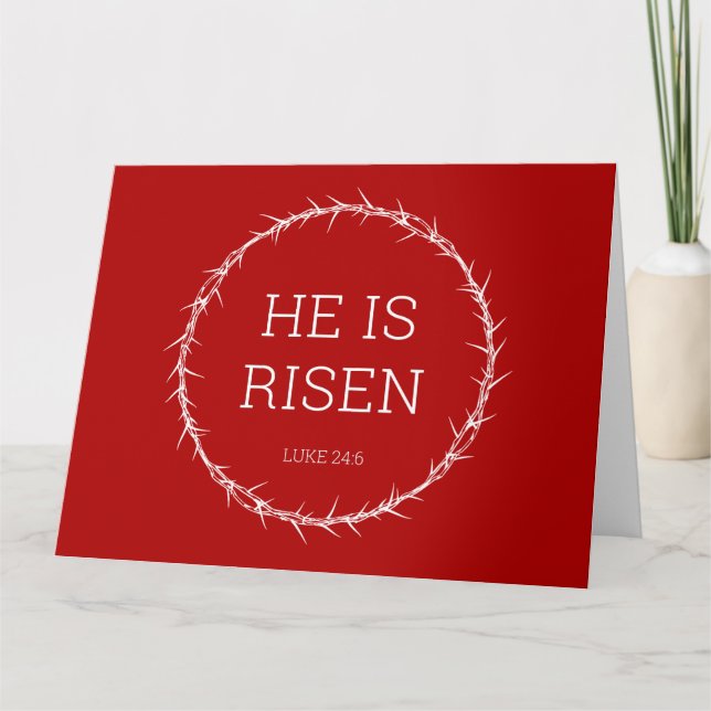 Carte De Remerciements Il est ressuscité Jésus Christ Résurrection Couron (Devant)