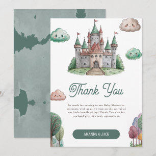 Carte De Remerciements Il était une fois le Baby shower Pastel du château