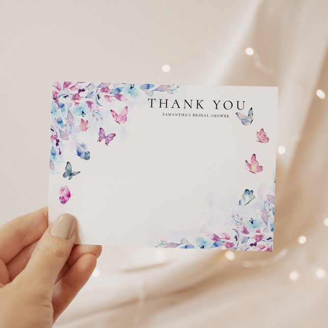 Carte De Remerciements Il Me Donne Fête des mariées Aux Papillons (Créateur téléchargé)