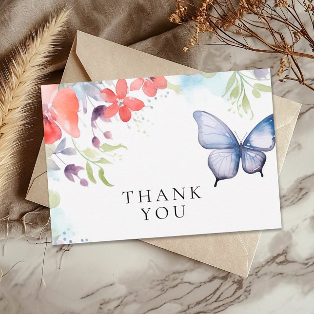 Carte De Remerciements Il Me Donne Fête des mariées Aux Papillons (Créateur téléchargé)