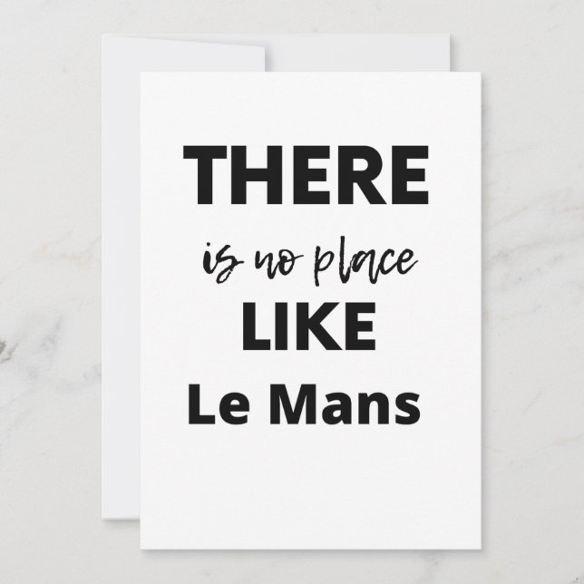 Carte De Remerciements il n'y a pas d'endroit comme Le Mans (Devant)