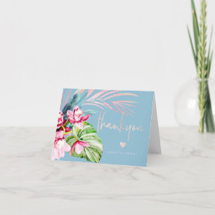 Carte De Remerciements Île d'orchidée, remerciement floral tropical rose
