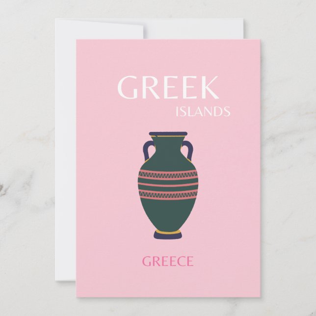 Carte De Remerciements Îles grecques, Grèce, Prépa, Rose (Devant)