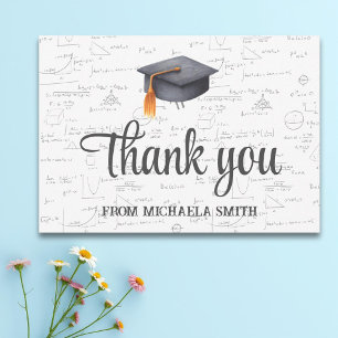 Carte De Remerciements Illustration Casquette de diplômes en mathématique