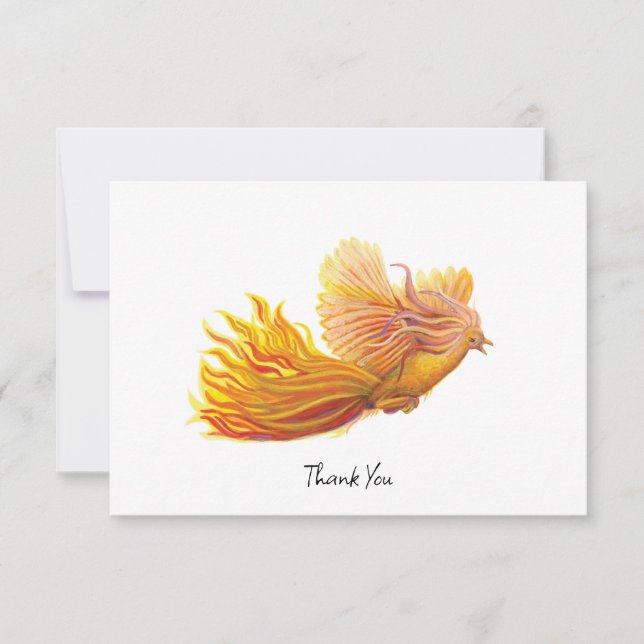 Carte De Remerciements Illustration de l'élévation du Phoenix Bird (Devant)