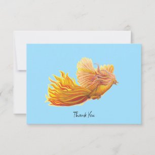 Carte De Remerciements Illustration de l'oiseau de Phoenix Levante Pastel