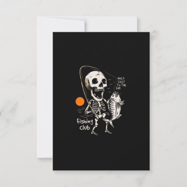 Carte De Remerciements Illustration de pêche à squelette dessinée à la ma (Devant)