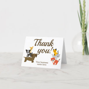 Carte De Remerciements Illustration du chien de chat mignon