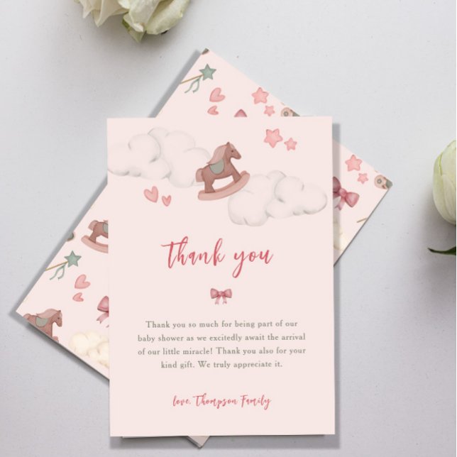 Carte De Remerciements Illustration du nuage Whimsical Boho Horse (Créateur téléchargé)