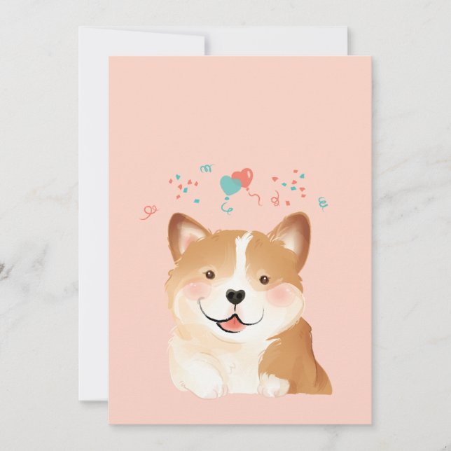 Carte De Remerciements Illustration du portrait du chien animal de compag (Devant)