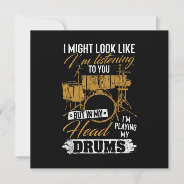 Carte De Remerciements I'm Playing My Drums (Devant)