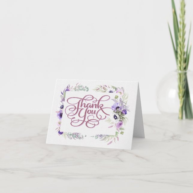 Carte De Remerciements Image à pointes florales (Devant)