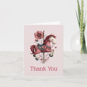 Carte De Remerciements Image de cheval de manège fantaisiste