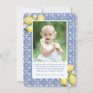 Carte De Remerciements Image de fête d'anniversaire avec citrons Amalfi e