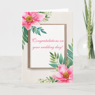 Carte De Remerciements Image encadrée par des fleurs d'aquarelle