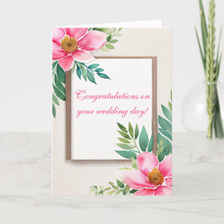 Carte De Remerciements Image encadrée par des fleurs d'aquarelle