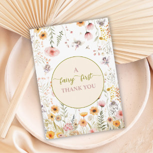 Carte De Remerciements Imaginaire fleur sauvage fée premier