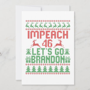 Carte De Remerciements Impeach 46 Allons à Brandon Vilain pull de Noël