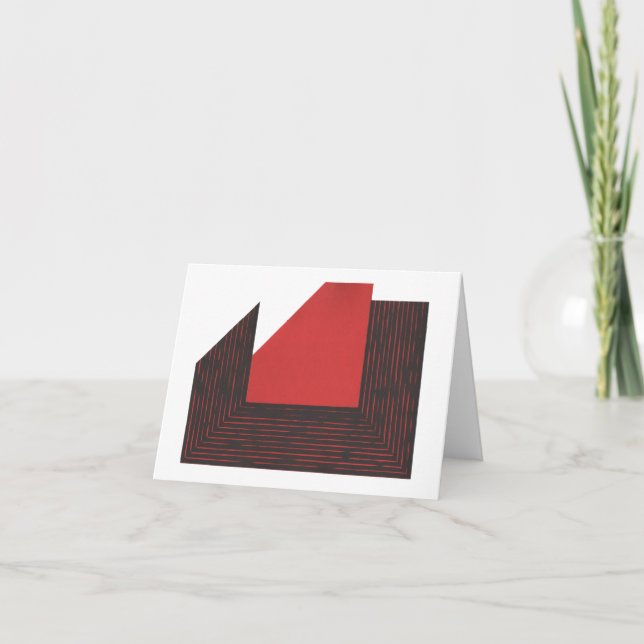 Carte De Remerciements Impression Abstraite en rouge et noir -Carte de re (Devant)