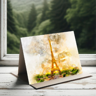 Carte De Remerciements Impression artistique aquarelle du coucher de sole