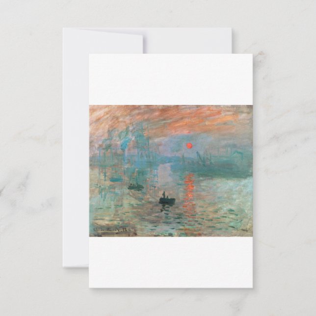 Carte De Remerciements Impression, Sunrise 1872 Claude Monet (Devant)