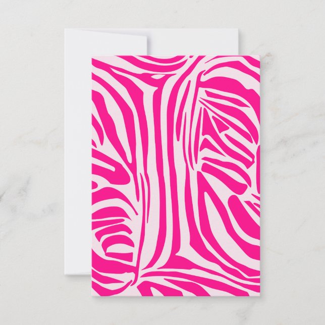 Carte De Remerciements Impression zèbre rose (Devant)