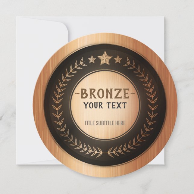 Carte De Remerciements IMPRIMER do-it-yourself MÉDAILLE Champion de bronz (Devant)
