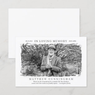 Carte De Remerciements In Love Mémoire Mémorial Photo simple moderne