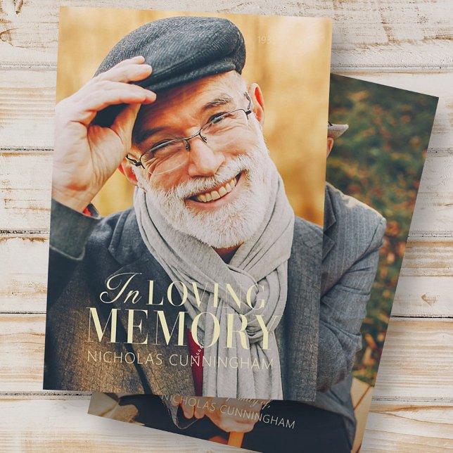 Carte De Remerciements In Love Memory Modern Elegant Photo Memorial (Créateur téléchargé)