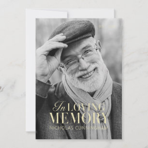 Carte De Remerciements In Love Memory Modern Elegant Photo Memorial