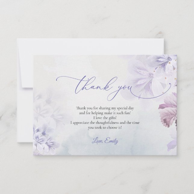 Carte De Remerciements Incroyable Baby Shower rose poussiéreux violet de  (Devant)