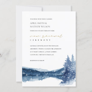 CARTE DE REMERCIEMENTS INDIGOBLUE MOUNTAIN LAKE NEIGE VOW RENOUVELLAL INV