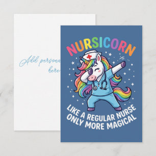 Carte De Remerciements Infirmière licorne énergie lumineuse et magique