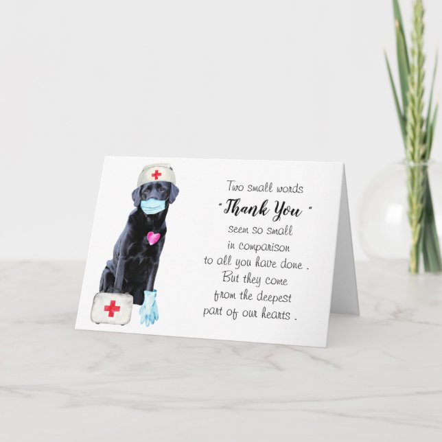 Carte De Remerciements Infirmière Médicale Cute personnalisée (Devant)