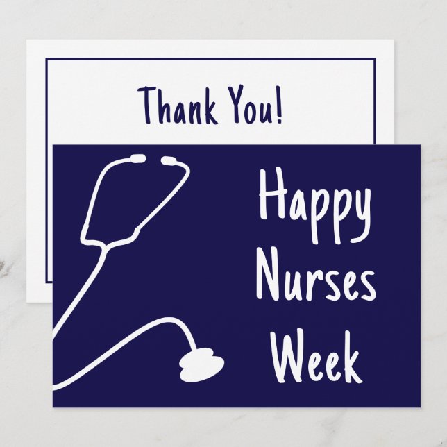 Carte De Remerciements Infirmières Happy Week sur mesure Appréciation des (Devant / Derrière)
