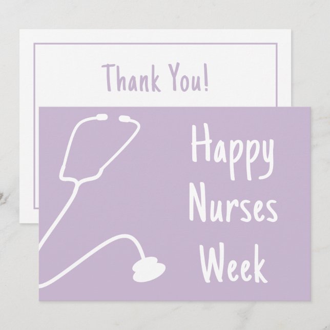 Carte De Remerciements Infirmières Happy Week sur mesure Appréciation des (Devant / Derrière)