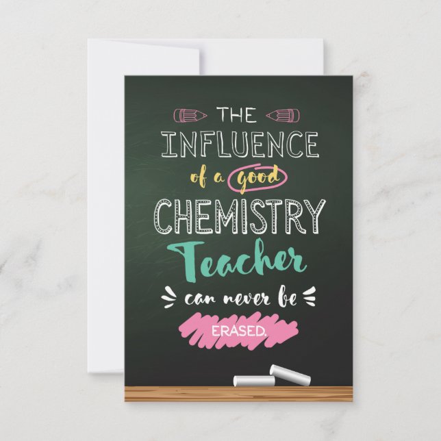 Carte De Remerciements Influence d'un bon enseignant en chimie (Devant)