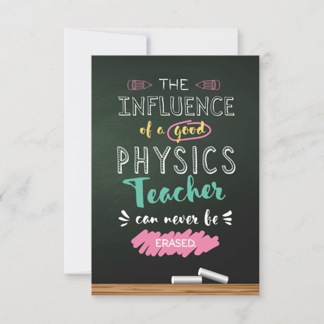 Carte De Remerciements Influence d'un bon professeur de physique (Devant)