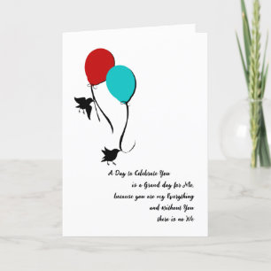 Carte De Remerciements Inséparables et ballons d'anniversaire