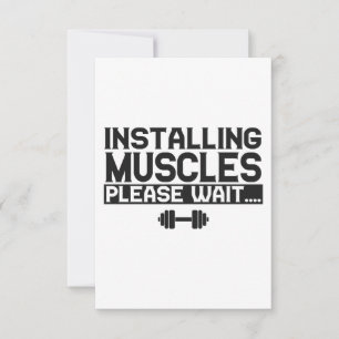 Carte De Remerciements Installation Muscles Veuillez Attendre Funny Fitne