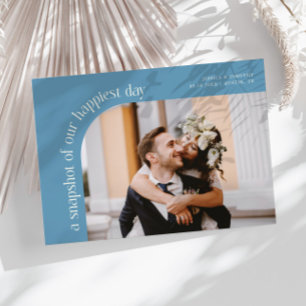 Carte De Remerciements Instantané du jour de mariage le plus heureux en b