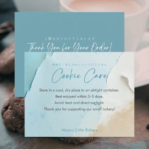 Carte De Remerciements Instructions de conservation des cookies Ocean Ble