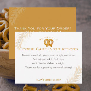 Carte De Remerciements Instructions de soin de cookie de blé de bretzel r