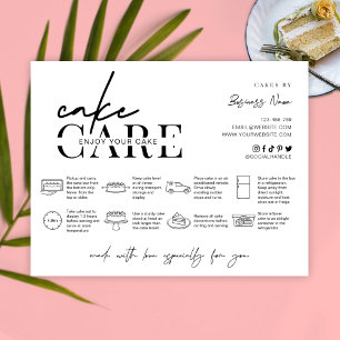 Carte De Remerciements Instructions pour la prise en charge des gâteaux C