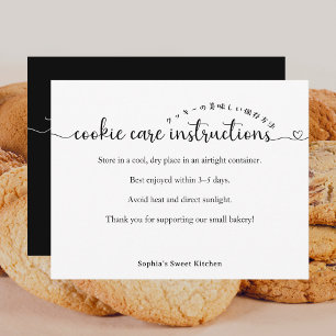 Carte De Remerciements Instructions simples de soin des cookies de boulan